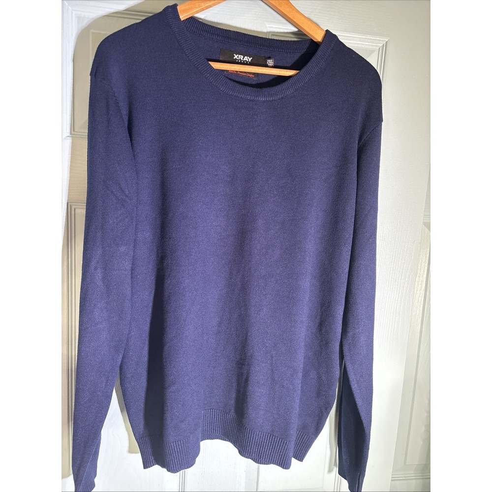 XRay Jeans Slim‎ Fit Premium Comfort Blue Crew Neck Sweater Sz 2XL